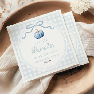 Servilleta De Papel Un pequeño lazo azul de calabaza Otoño Baby Shower