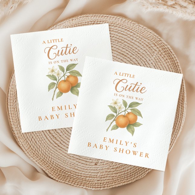 Servilleta De Papel Un pequeño Naranja de Citrus Cutie Baby Shower (Subido por el creador)