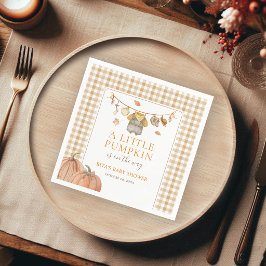 Servilleta De Papel Un pequeño niño calabaza Baby Shower Gingham
