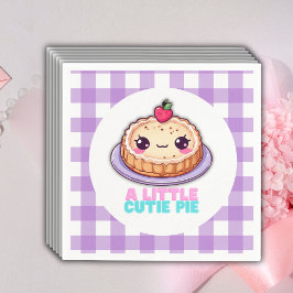 Servilleta De Papel Un Pequeño Pie De Kawaii Púrpura Plantó Baby Showe