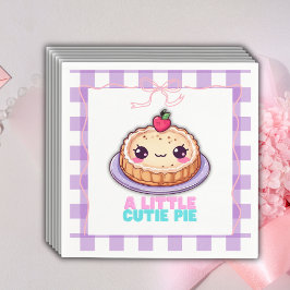 Servilleta De Papel Un Pequeño Pie De Kawaii Púrpura Plantó Baby Showe