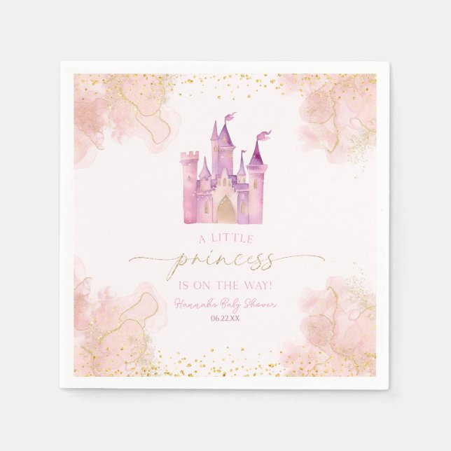 Servilleta De Papel Un pequeño Princess Royal Castle Baby Shower (Anverso)