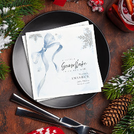Servilleta De Papel Un pequeño Purpurina de Snowflake Blue Bow Baby Sh