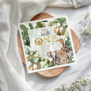 Servilleta De Papel Un pequeño safari de uno salvaje Baby Shower Jungl