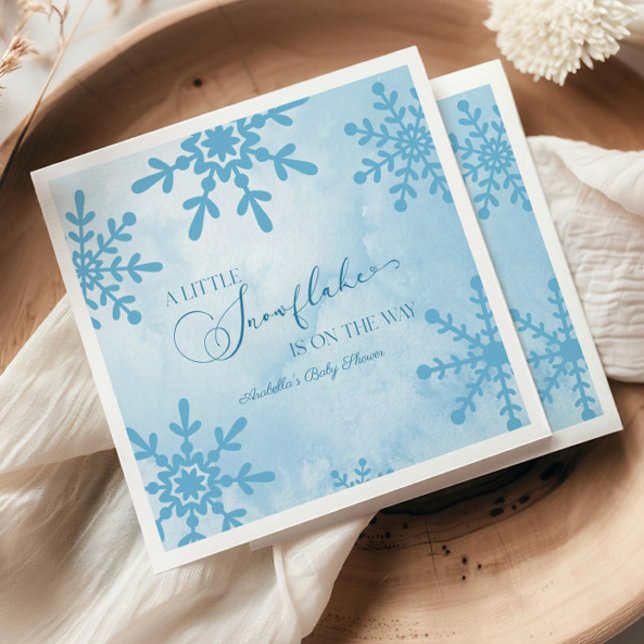 Servilleta De Papel Un pequeño Snowflake Winter Wonderland Baby Shower (Subido por el creador)
