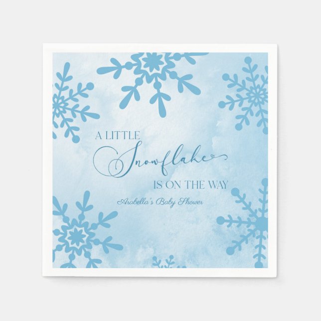 Servilleta De Papel Un pequeño Snowflake Winter Wonderland Baby Shower (Anverso)