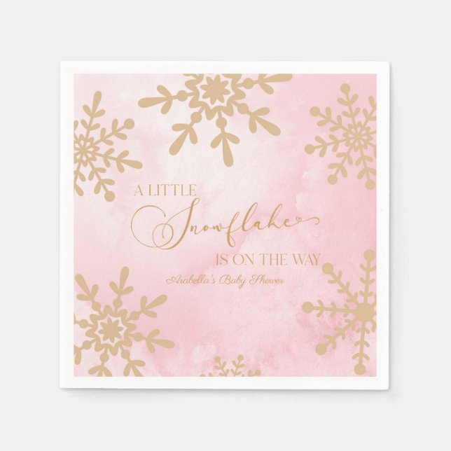 Servilleta De Papel Un pequeño Snowflake Winter Wonderland Baby Shower (Anverso)