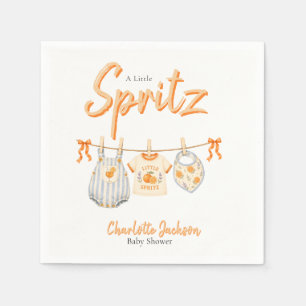 Servilleta De Papel Un pequeño Spritz Baby Shower Floral Naranja Adora
