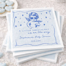 Servilleta De Papel Un pequeño Valentín Baby Shower para Niño Dulce Co
