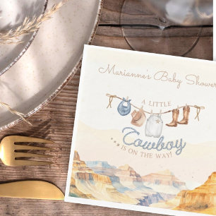 Servilleta De Papel Un pequeño vaquero western canyon baby shower