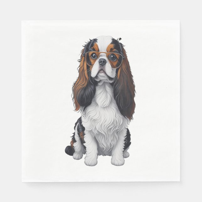 Servilleta De Papel Un perro lindo Rey Charles Spaniel (Anverso)