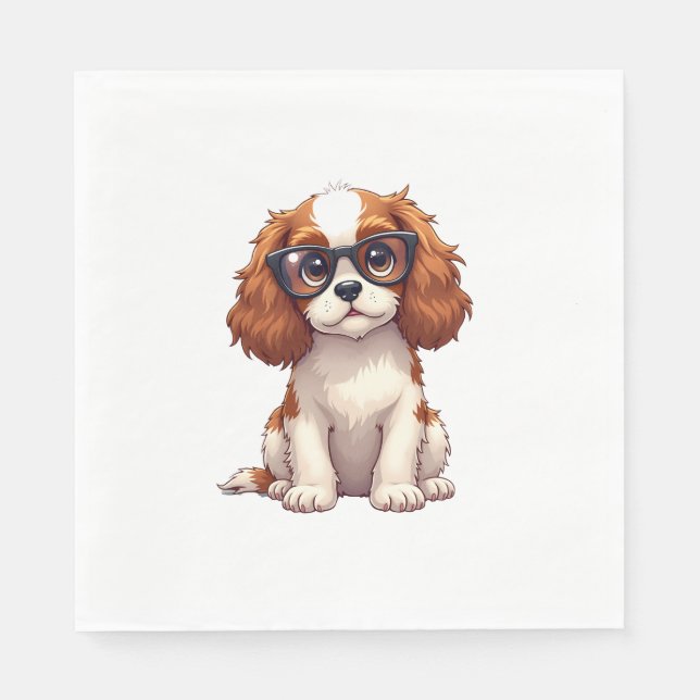 Servilleta De Papel Un perro lindo Rey Charles Spaniel (Anverso)