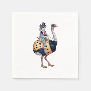 Servilleta De Papel Un perro schnauzer sentado en la espalda de un ave