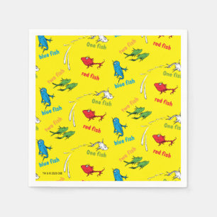 Servilleta De Papel Un pez dos peces patrón amarillo