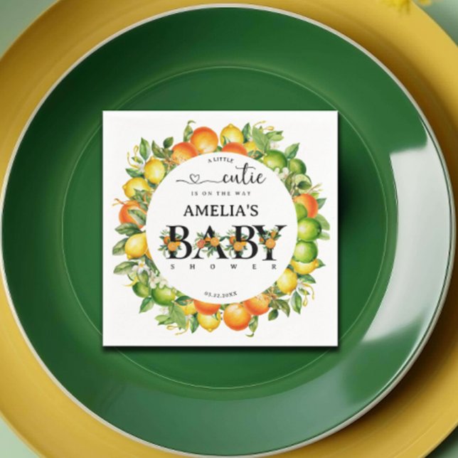 Servilleta De Papel Un poco cursi Naranja Citrus Baby Shower Napkins (Subido por el creador)