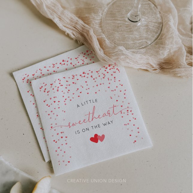 Servilleta De Papel Un poco de cariño Valentine Baby Shower Napkins (little sweetheart baby shower)