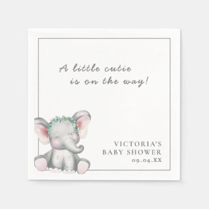 Servilleta De Papel Un poco de elefante simple guión de Baby Shower