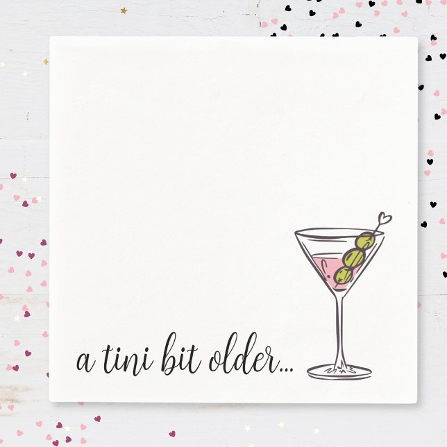 Servilleta De Papel Un Poco Más Viejo Cumpleaños De Martini Dibujado A (Subido por el creador)
