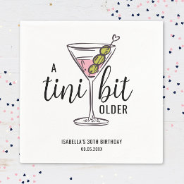 Servilleta De Papel Un Poco Más Viejo Cumpleaños Martini Dibujado a Ma