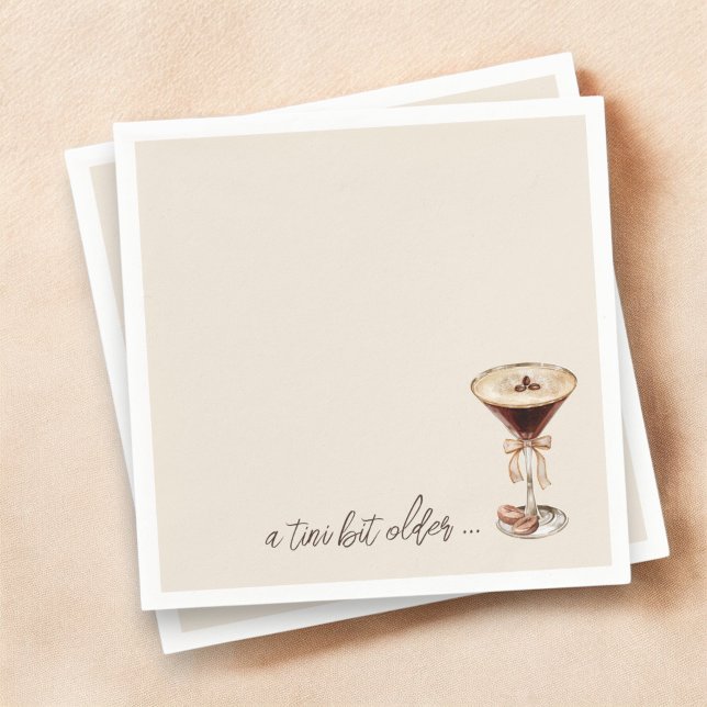 Servilleta De Papel Un poco más viejo Espresso Martini Cumpleaños (Subido por el creador)