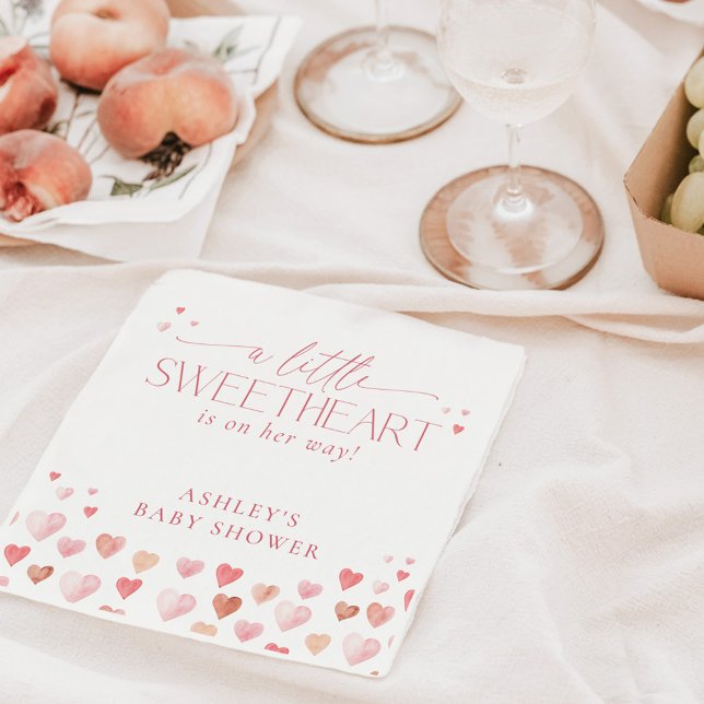 Servilleta De Papel Un poco querido, Chica rosado Baby Shower (Subido por el creador)