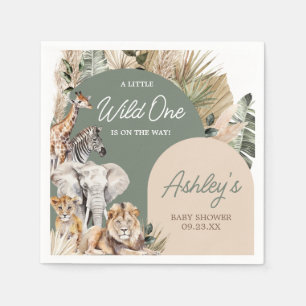 Servilleta De Papel Un poco salvaje, un Safari Animals Baby Shower