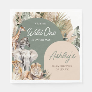 Servilleta De Papel Un poco salvaje, un Safari Animals Baby Shower