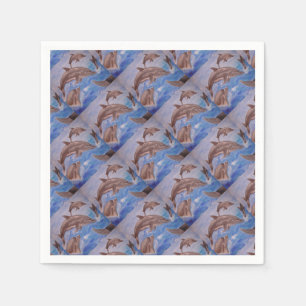 Servilleta De Papel Un pote de delfines juguetones