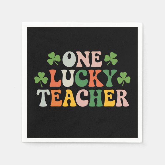 Servilleta De Papel Un profesor afortunado enseñando retro en el día d (Anverso)