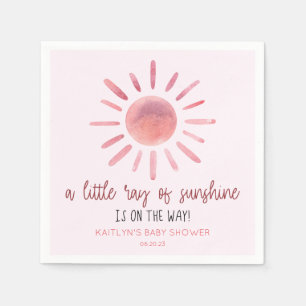 Servilleta De Papel Un Rayo Pequeño De Sunshine Pink Sun Baby Shower