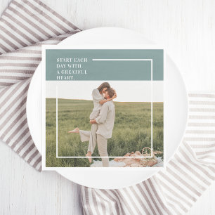 Servilleta De Papel Un regalo encantador para la familia verde fotográ