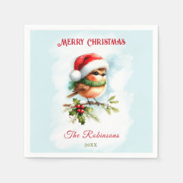 Servilleta De Papel Un Robin Aburrido En Los Navidades Clásicos De San