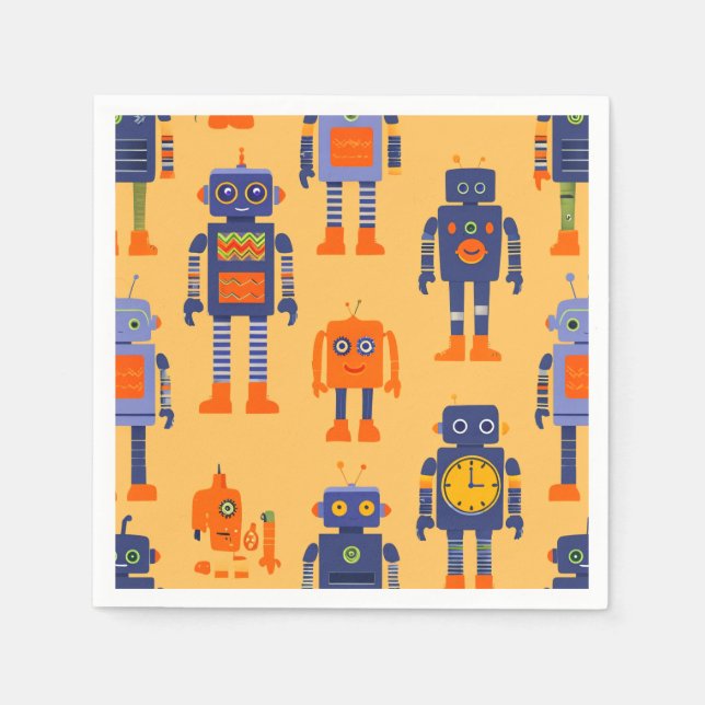 Servilleta De Papel un robot único y divertido. (Anverso)