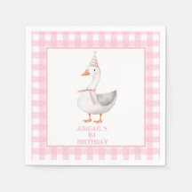 UN SILLY GOOSE PINK GINGHAM PRIMER CUMPLEAÑOS