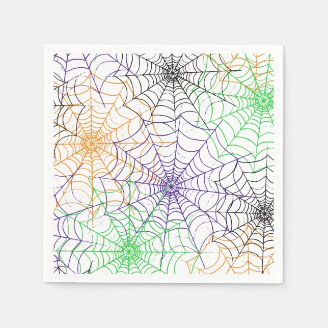 Servilleta De Papel Un simple patrón web de araña de Halloween (Anverso)
