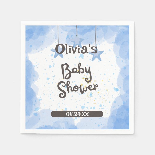 Servilleta De Papel Un sorbo de sol: acuarela personalizada (Anverso)