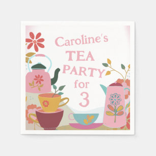 Servilleta De Papel Un Té Extraño Para Tres Chicas Cumpleaños