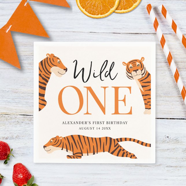 Servilleta De Papel Un tigre salvaje, Fiesta de primer cumpleaños (Subido por el creador)