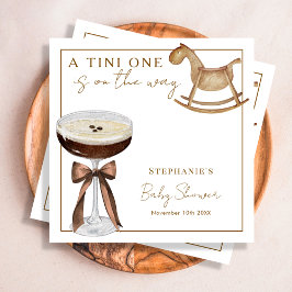 Servilleta De Papel Un Tini Uno En Camino Espresso Martini Baby Shower