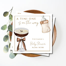 Servilleta De Papel Un Tini Uno En Camino Espresso Martini Baby Shower