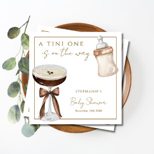 Servilleta De Papel Un Tini Uno En Camino Espresso Martini Baby Shower