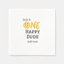Servilleta De Papel Un tipo feliz 1er feliz cumpleaños sonriente amari