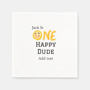 Servilleta De Papel Un tipo feliz 1er feliz cumpleaños sonriente amari