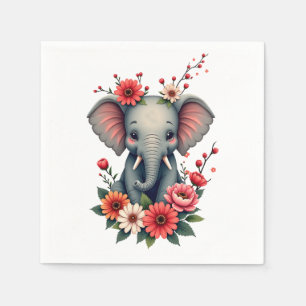 Servilleta De Papel Un toque de verano: El elefante bebé