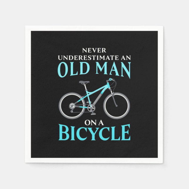 Servilleta De Papel Un Viejo En Bicicleta (Anverso)