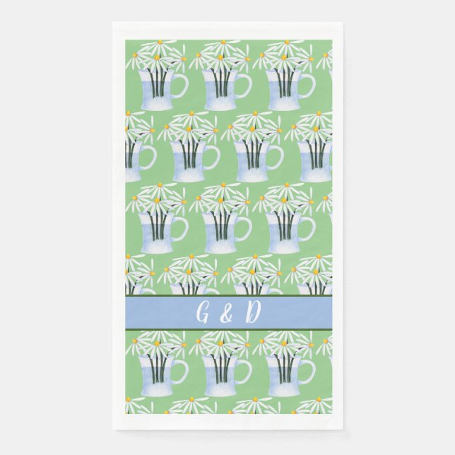 Servilleta De Papel Una Base De Daisies (Anverso)