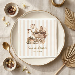 Servilleta De Papel Una Bebé está Preparando Café Celebración de Baby