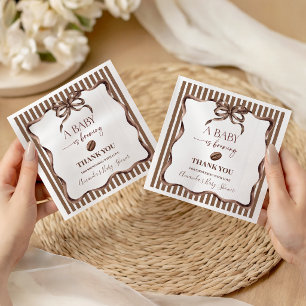 Servilleta De Papel Una Bebé Está Preparando Café Fiesta de Baby Showe