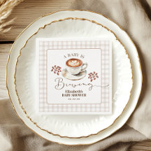Una Bebé Está Preparando Café Tema Fiesta de Bebé