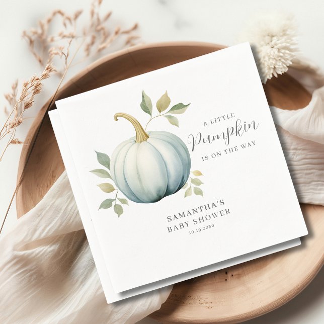 Servilleta De Papel Una Calabaza En El Camino Azul Baby Shower (Subido por el creador)